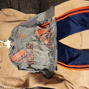 Adidas 2 piece gray/blue/orange size 7 set